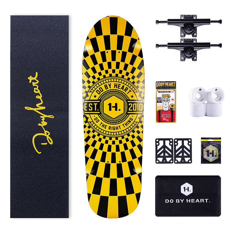 F1 FISHBOARD - BLACK YELLOW FLAG (WHITE WHEEL)